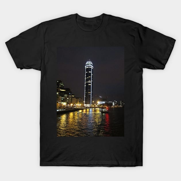 Vauxhall Tower At Night, London T-Shirt by MagsWilliamson